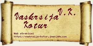 Vaskrsija Kotur vizit kartica